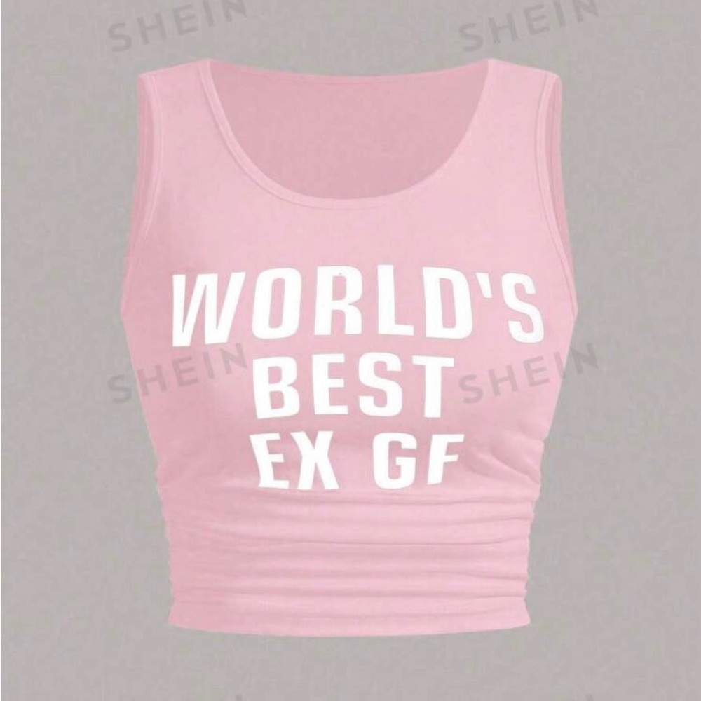 Shein Pink “World’s Best Ex Girlfriend” Tank Top